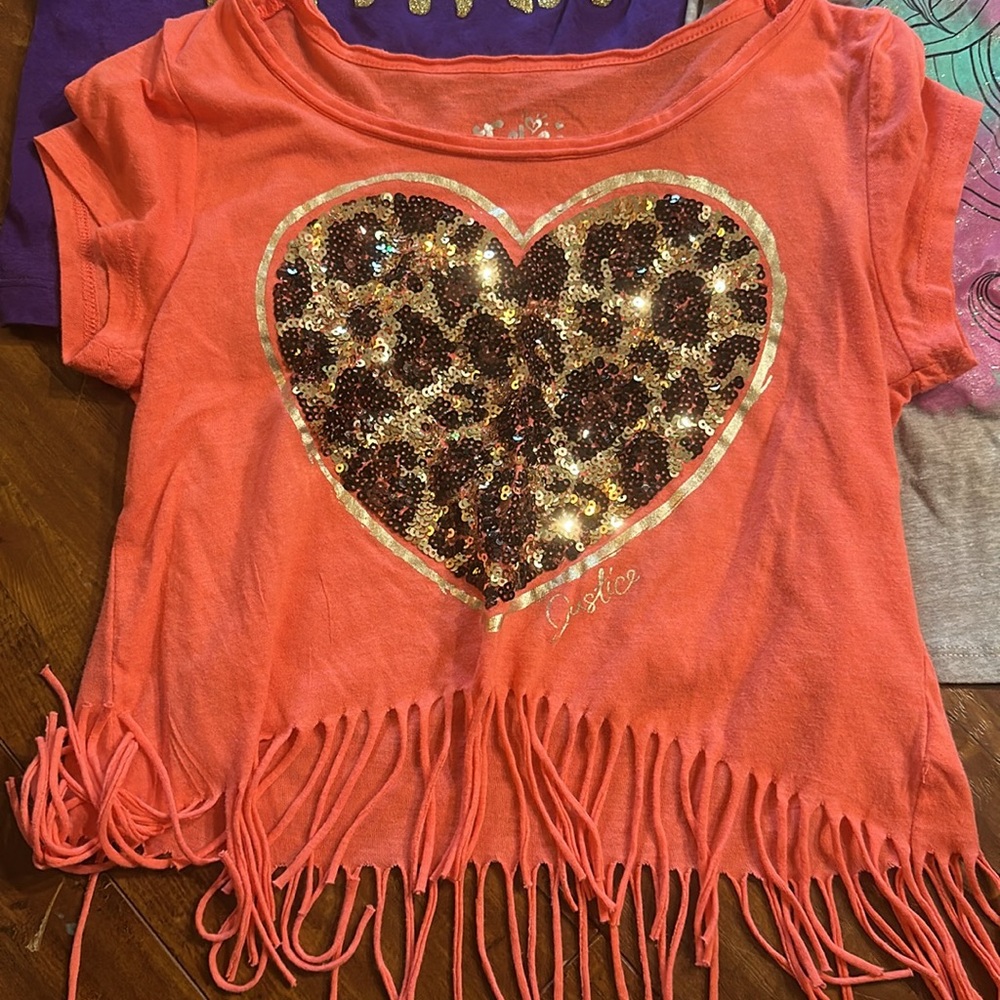 TCP Justice Girls 10/12 Top Lot Unicorn Tiara Heart & Skechers Shorts - Picture 5 of 8